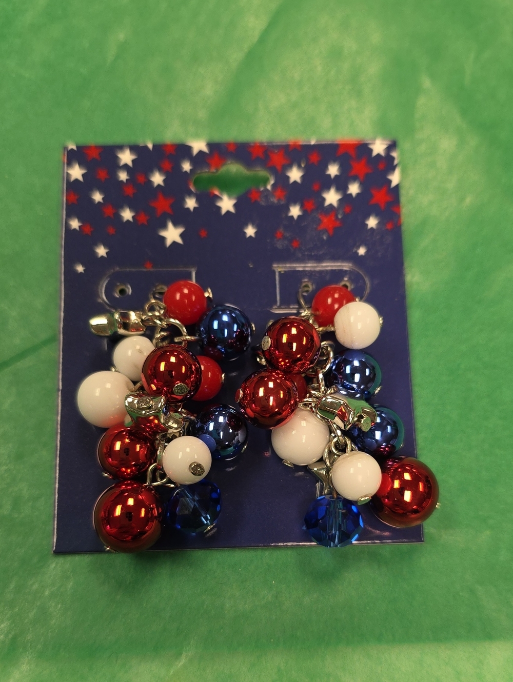 Kohl's Red White Blue Cluster Drop Earrings
